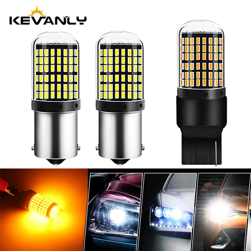 

1Pcs T20 LED 7440 W21W W21/5W Led Bulb 3014 144smd CanBus 1156 BA15S P21W LED BAY15D BAU15S PY21W Turn Signal Light Brake lamp