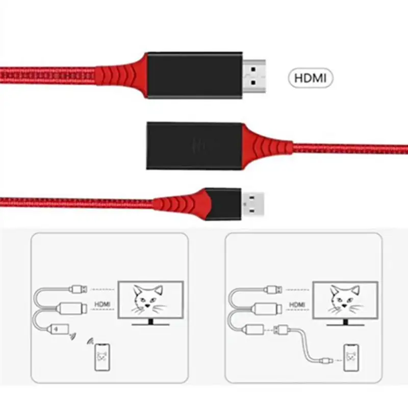 1 м HDMI кабель Беспроводной Screencaster 2,4 ГГц+ Wi-Fi 5 ГГц двухдиапазонный Wi-Fi USB кабель проводной/Беспроводной адаптер для телефона/iPad/Mac book/Win8