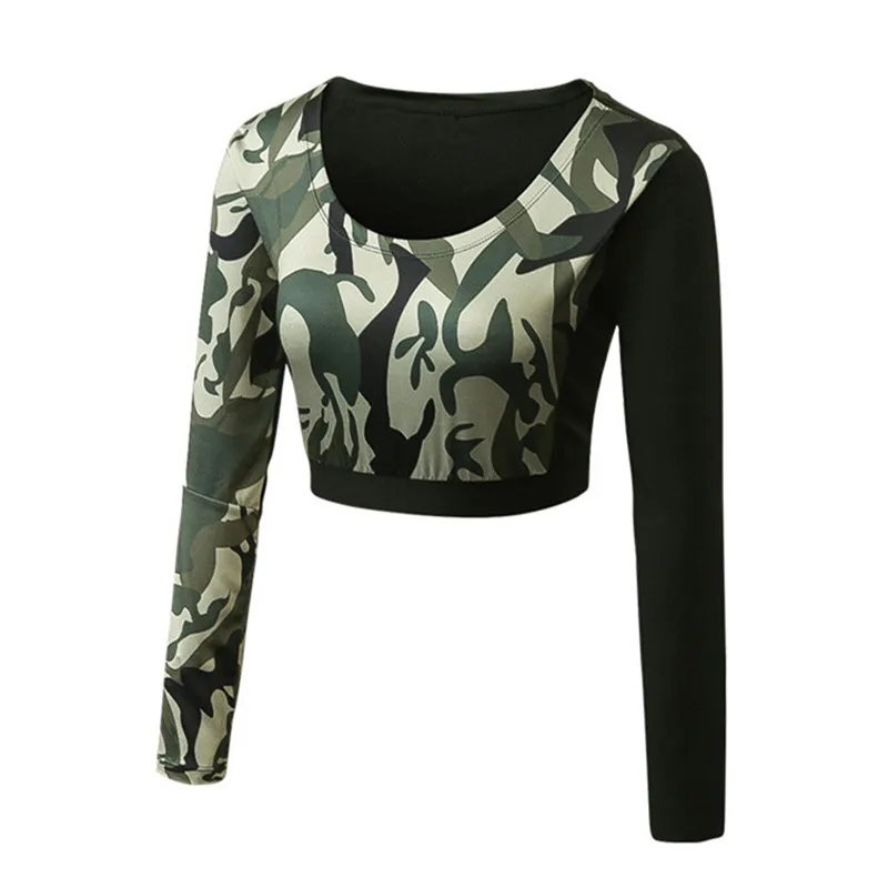 Gyms Shirt For Women Bellybutton Fitness T shirt Long Sleeve Sexy Crop