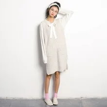 De Dove 2016 autumn and winter Harajuku style new women solid sleeveless knitted long vests dress hedging femme sweater dresses