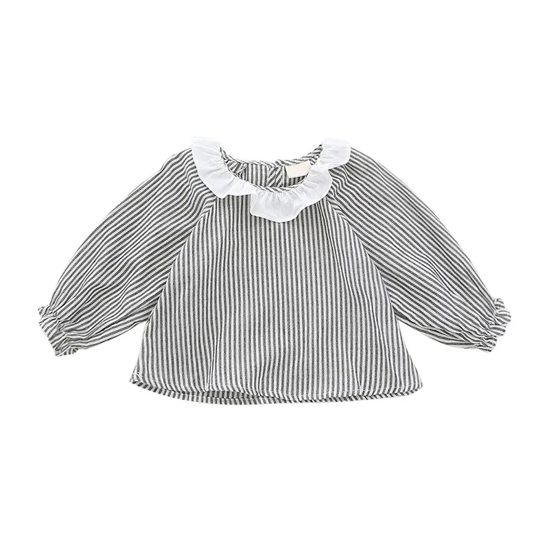 

Baby Girl Blouse School Style Children's Clothing Cotton Autumn Striped Long Sleeve Kids Shirts For Girl hot