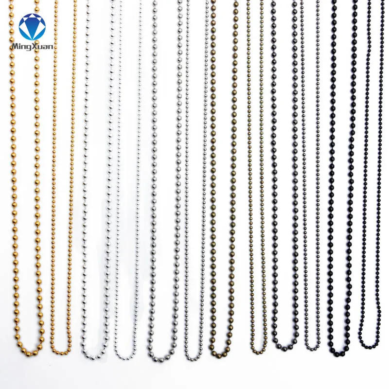 MINGXUAN 10pcs/lot 70cm Length 1.5mm/2.4mm Ball Bead Chains Bulk Chain