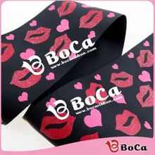 " 75 мм 100 ярдов черного цвета с блестящими губами и лентой в форме сердца, приветствуются индивидуальные заказы и