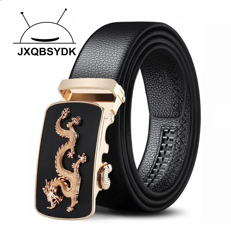 JXQBSYDK роскошные ремни для мужчин Мода властная китайский дракон автоматический кожаные ремни с пряжкой Cinturones Para Hombre 2019