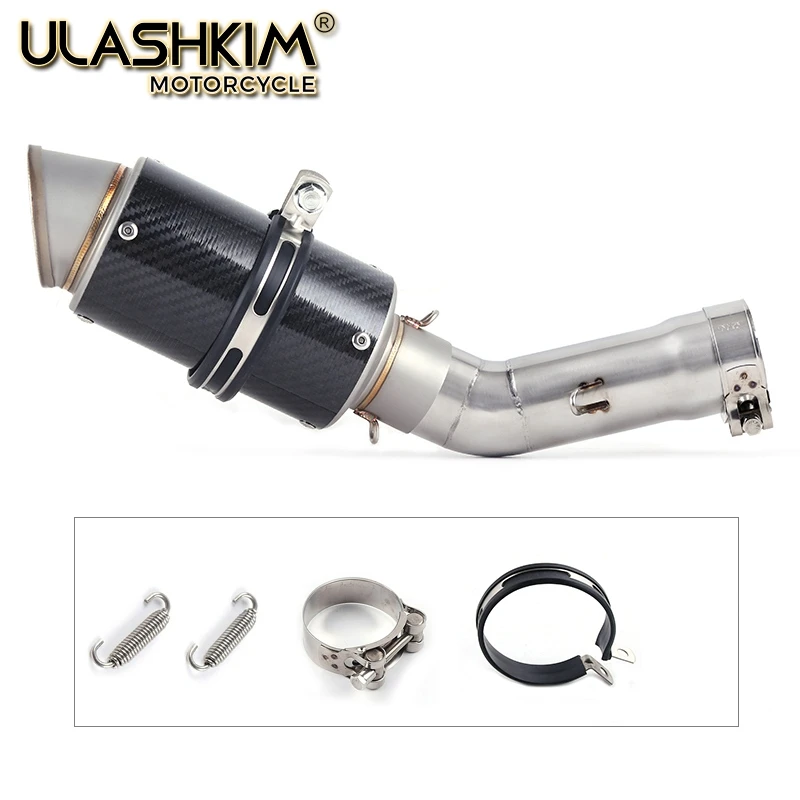

Motorcycle Full System Muffler Escape Exhaust Middle Link Pipe Accessories Slip On For Yamaha Fazer FZ8 FZ8N FZ800 2010 to 2015