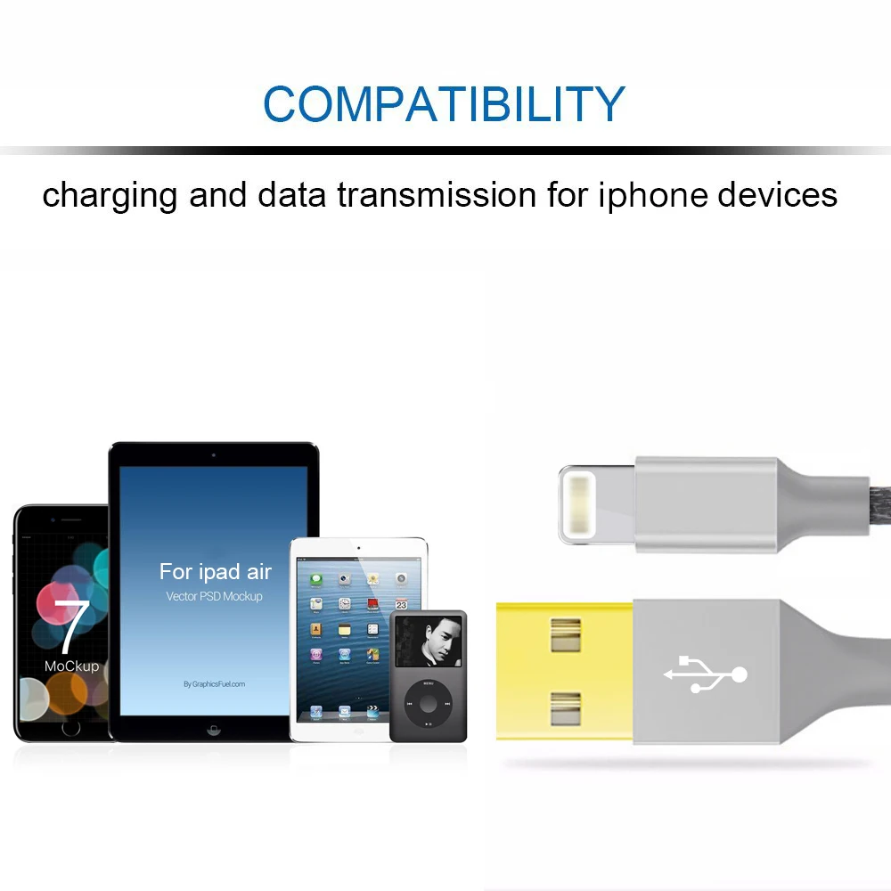 Suntaiho USB кабель для Iphone 8 позолоченный быстрое зарядное устройство передачи данных