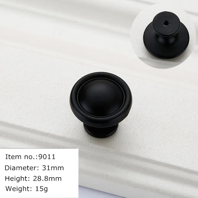 Black Handles for Furniture Cabinet Knobs and Handles Kitchen Handles Drawer Knobs Cabinet Pulls Cupboard Handles Knobs 9011-single