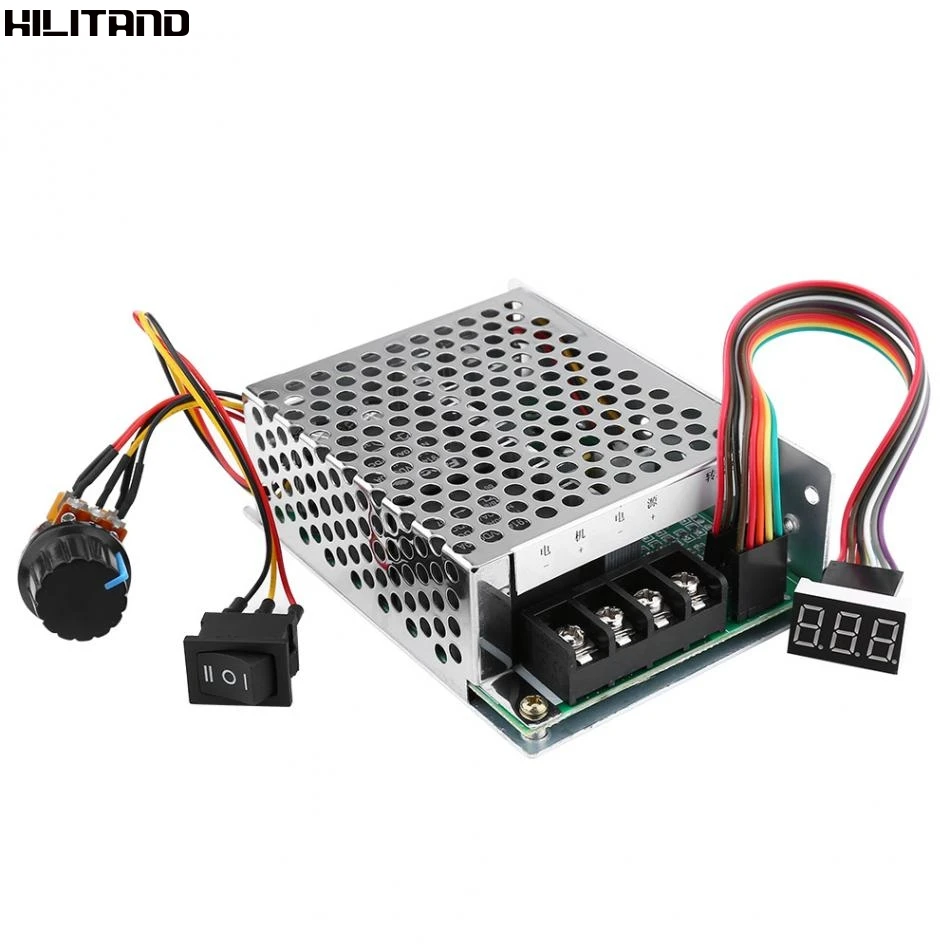 

DC10V-55V PWM DC Motor Speed Controller Brushed CW CCW Reversible Switch With Digit Display