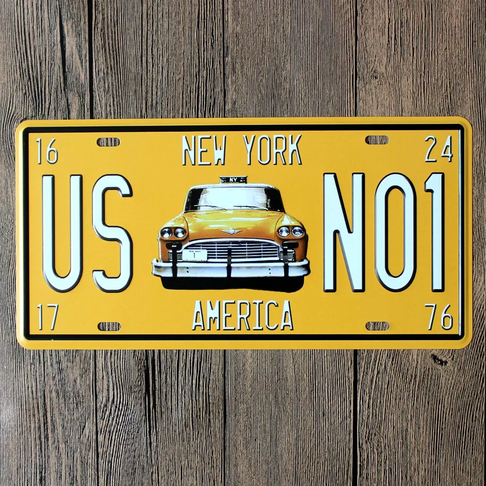 Vintage-Tin-Signs-US-NO1-Retro-Car-Plate-Bar-Pub-Wall-Decoration-Metal-Plate-30X15cm