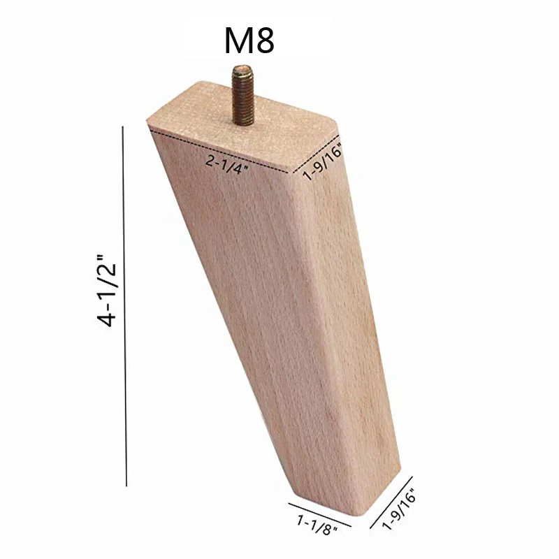 4 шт Необработанные бука конические Замена дивана стул оттоманский на двоих журнальный столик Шкаф ноги мебель деревянные ножки