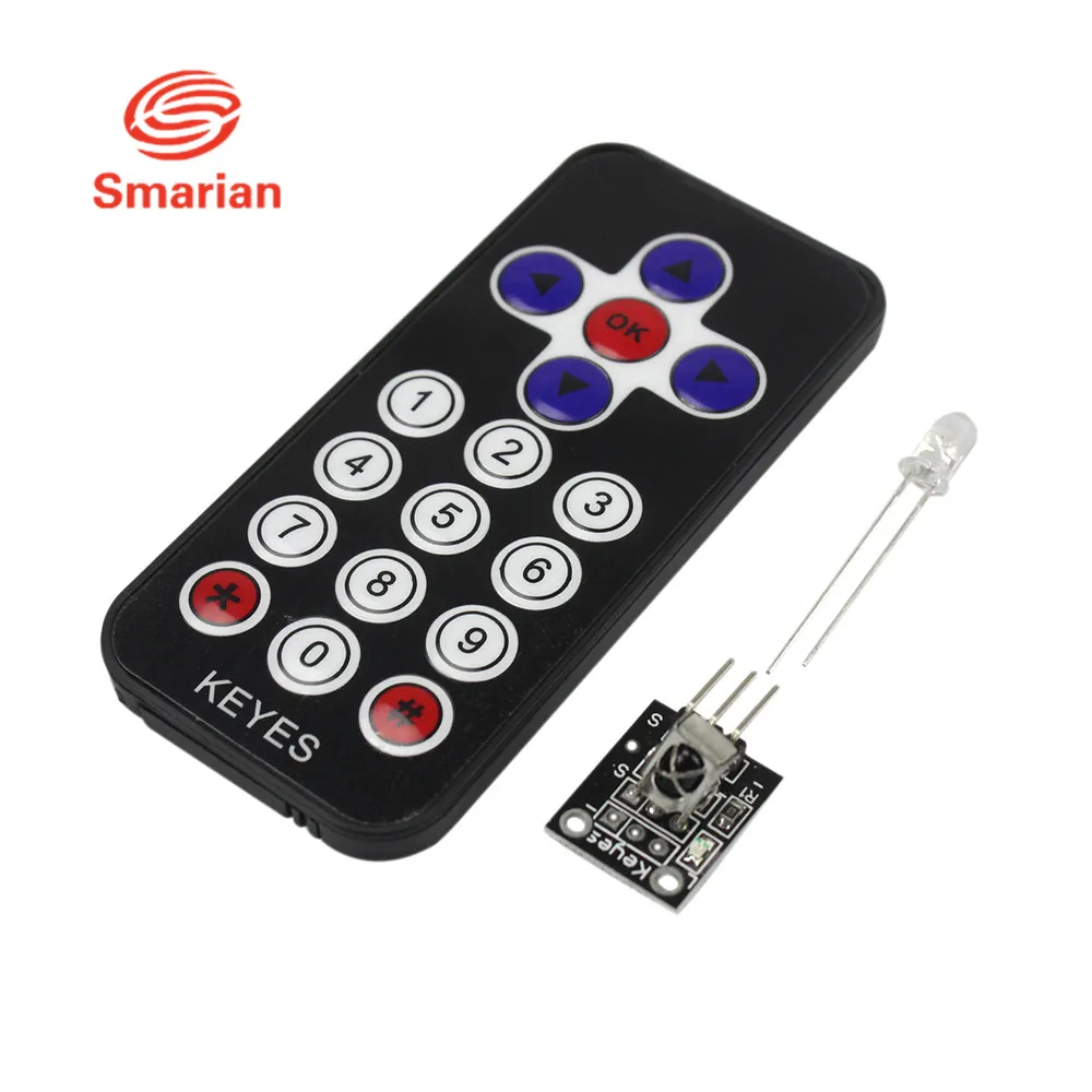 

Official smarian Hot Sale Black Infrared IR Wireless Remote Control Module Kits for arduino DIY Starter Kit