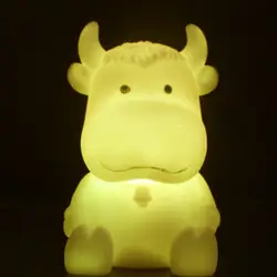 Милый Cartooon животного в форме светодио дный 7-изменение цвета ночник светодио дный ночник Атмосфера Свет Лучший подарок на Рождество продажи