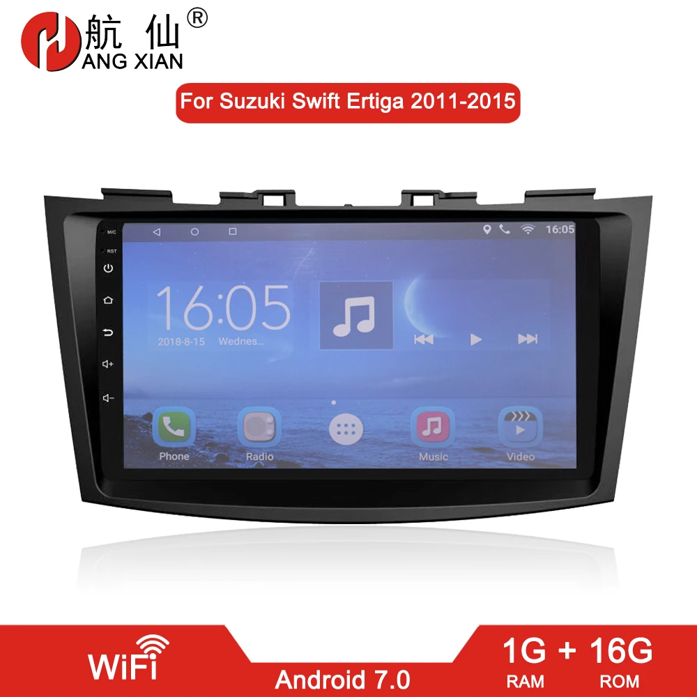 

HANG XIAN 2 DIN Car radio for Suzuki Swift Ertiga 2005-2016 Quadcore Android 7.0.1 car dvd player gps navi with 1 G RAM,16G ROM