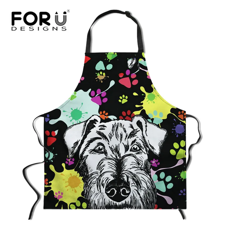 L4937R FORUDESIGNS граффити Шнауцер печати работы кухня фартук для мужчин женщин Регулируемый шеф повар пособия по кулинарии фартук для выпечки фартуки - Цвет: L4937R