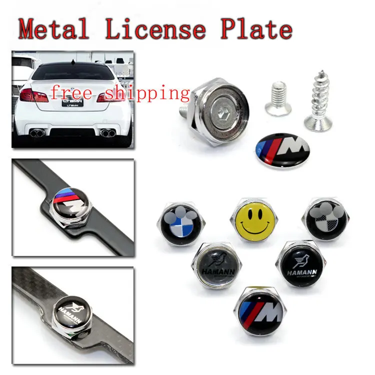 free shipping car logo Metal License Plate Frame Bolts Screws for any
