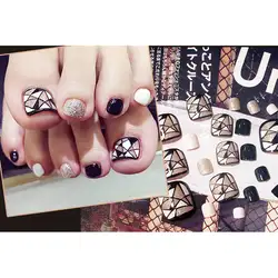 24 шт. набор предназначен Типсы Ложные Французский Полный Nail Книги по искусству блеск DIY