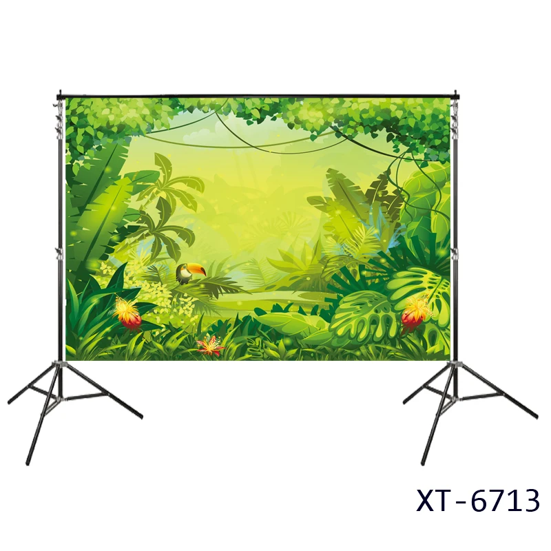 

Rainforest Animals Cartoon cartoon backdrops woodland background jungle Birthday party banner photography studio photo backdrop