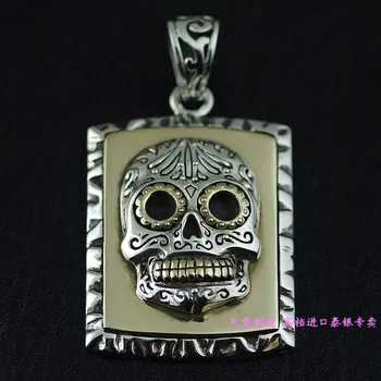 

s925 pure Silver copper mix match gv skull pendant Men's fashion silver pendant
