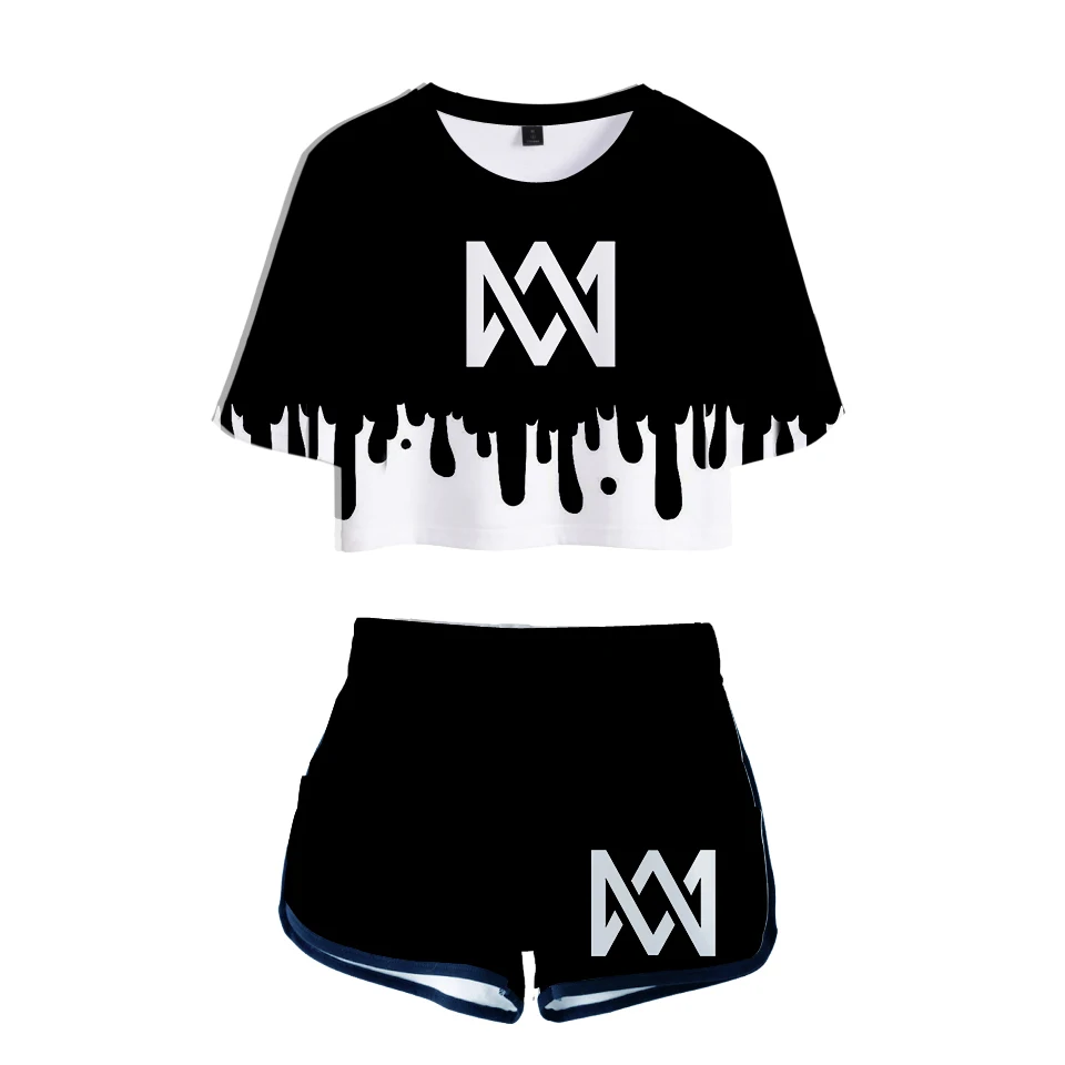 

KPOP Hot Women Two Piece Set Marcus & Martinus Tracksuit Women Top and Pants Summer Outfits Set Plus Size Marcus Martinus Suit