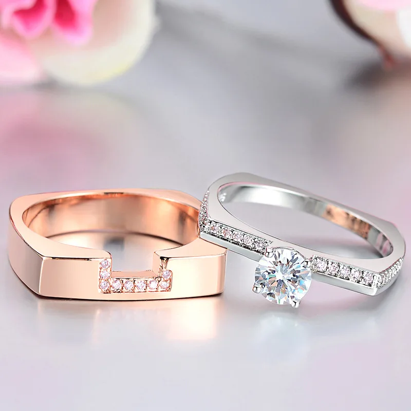 

Cross-border Source Marriage Zirconium Closure Ring Simple Valentine's Day Gift Rings for Men and Women