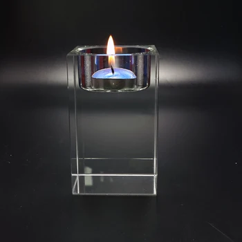 

Beautiful Morden Style Crystal Cube Tea Light Candle Holder Crystal Crafts Home Decoration