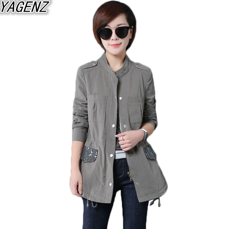YAGENZ 2017 Autumn Women's Casual Windbreaker Female
