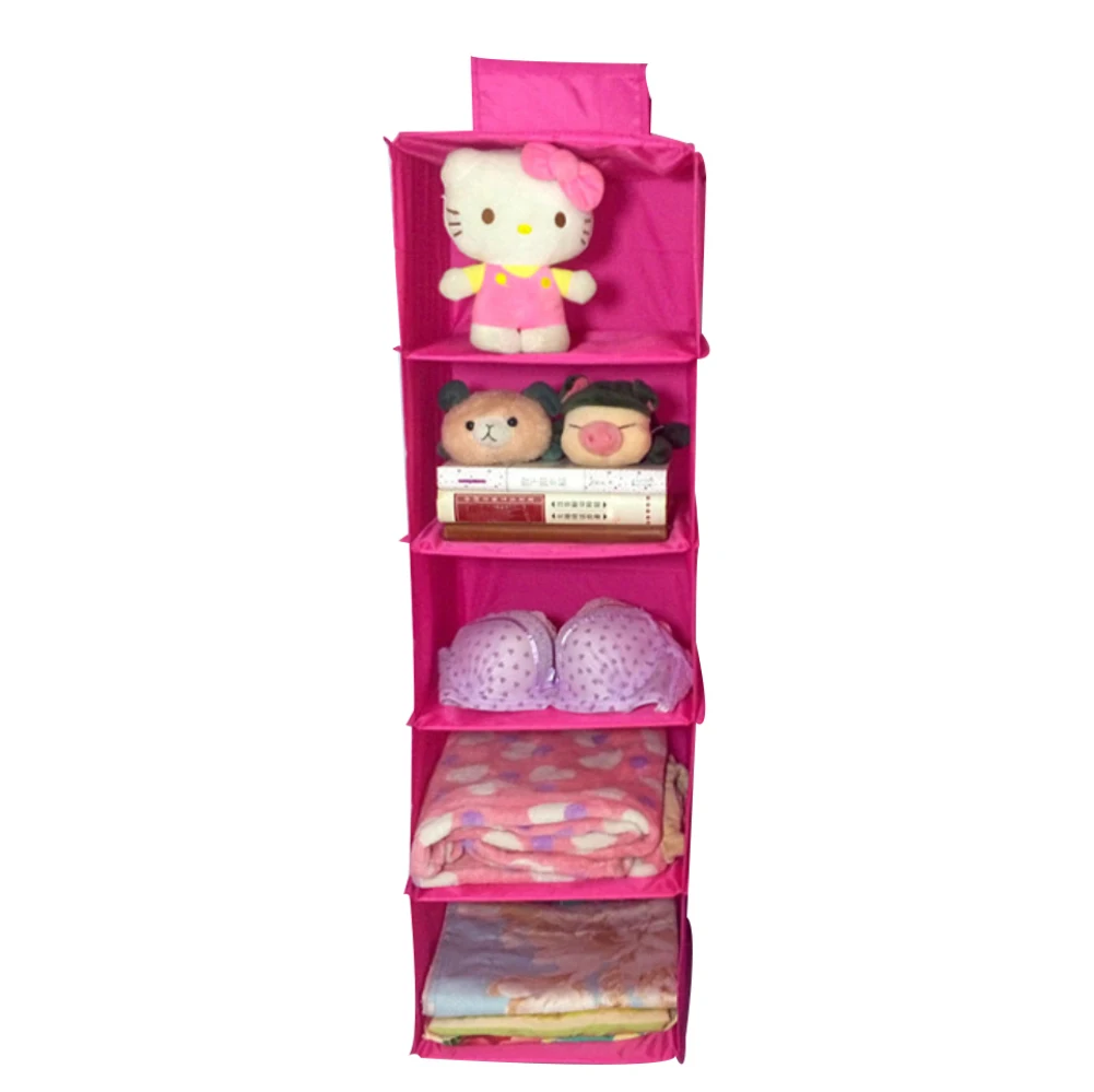 New 5 Layers Foldable Home Wardrobe Closet Hanging Clothes Storage Organizer Bag