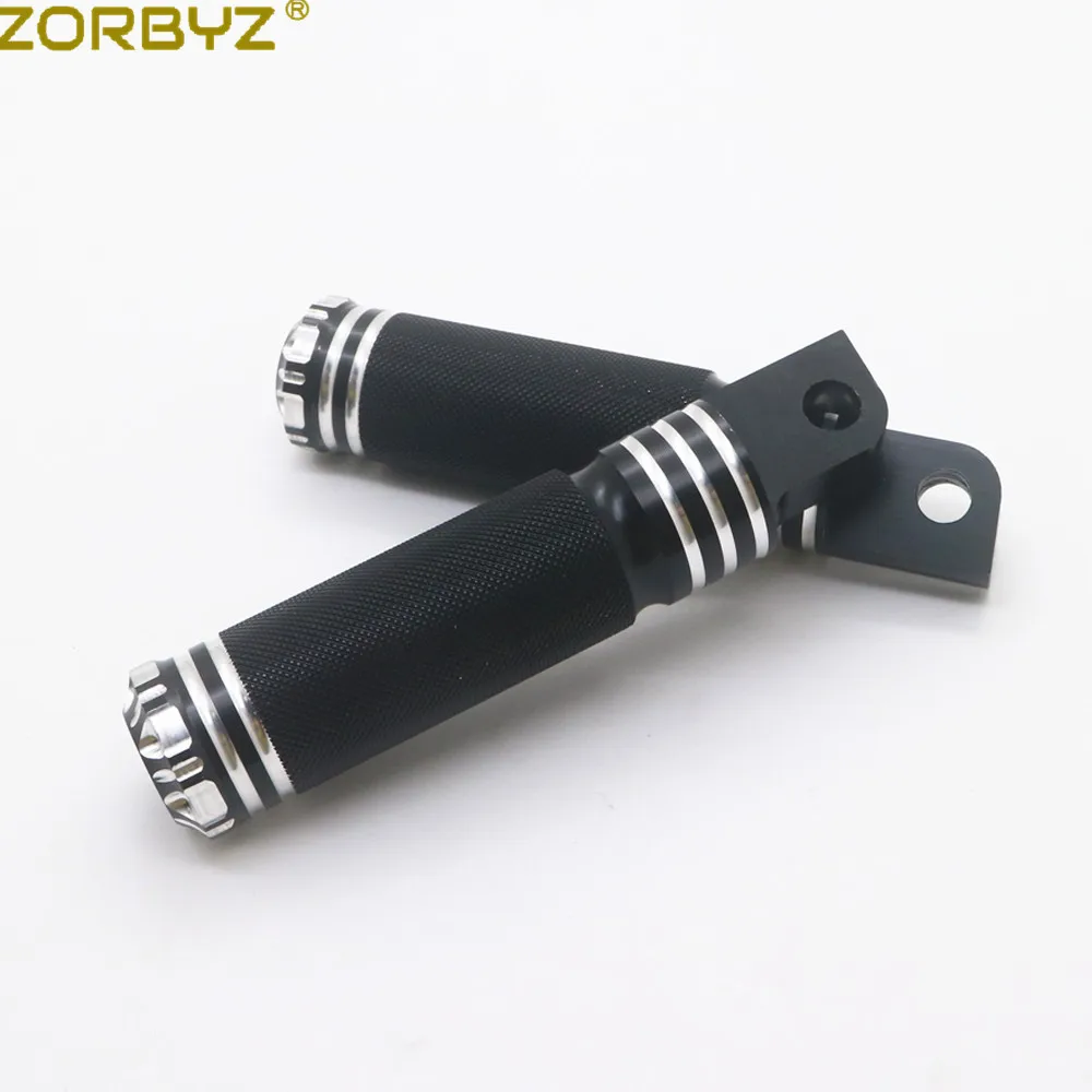 Черные мотоциклетные колышки ZORBYZ с ЧПУ для кромкообрезных ножек подставки Harley