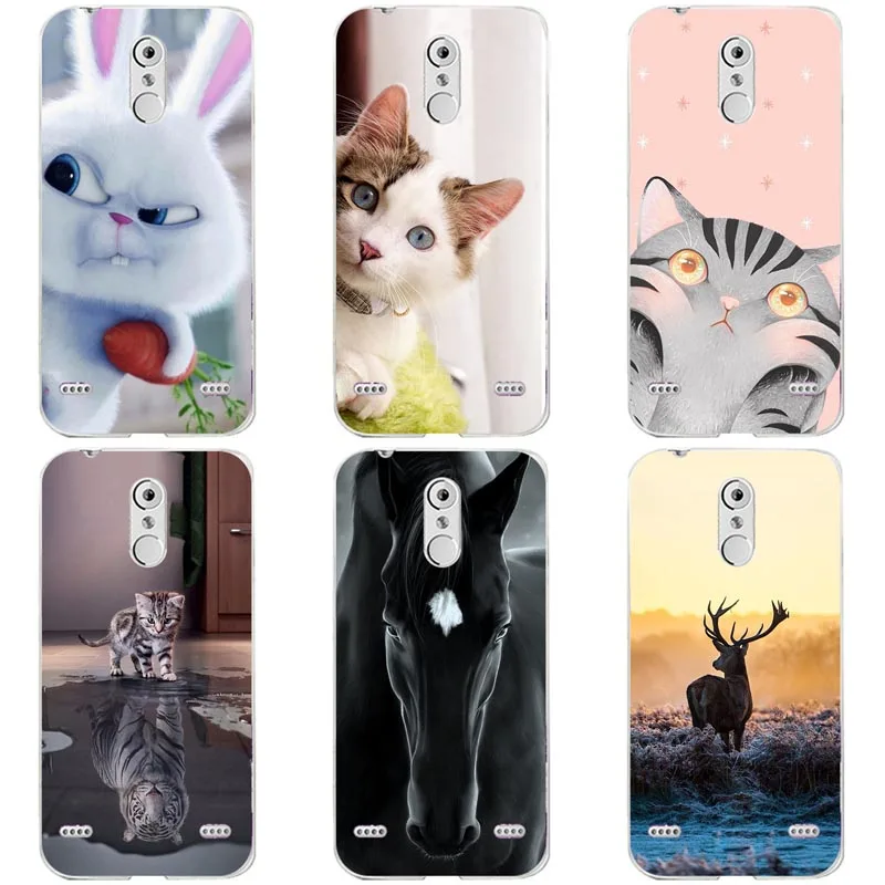 

Cute Animal Cat Printing Case For ZTE Blade X5 D3 5.0" Cover Relief Cartoon Design Funda Soft Silicone Phone Skin Coque