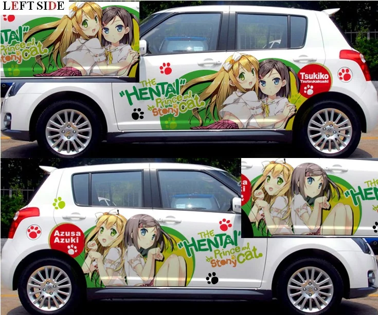 

LEFT SIDE Car Stickers HD Inkjet 2PCS Customizable Anime Whole Car Stickers Waterproof Vinyl Styling Cartoon Car Sticker