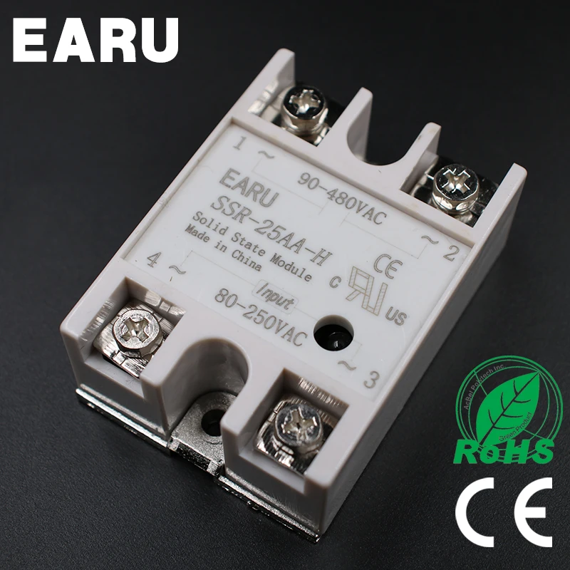 

Solid State Relay SSR-25AA-H 25A 80-250V AC TO 90-480V AC SSR 25AA-H relay solid state Resistance Regulator