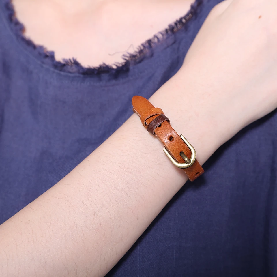 Настоящий кожаный модный браслет для мужчин и женщин