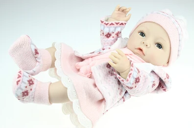 

Vivid Full Silicone Reborn Dolls with Clothes, Fashion 16 Inch Lifelike Baby Reborn Dolls Toys for Children