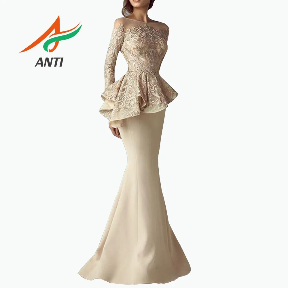 evening gown with peplum