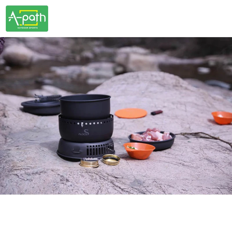 2-4 persona acampar al aire libre utensilios de aluminio anodizado stainles 10 unidades alcohol estufa Flambe pan pot Set