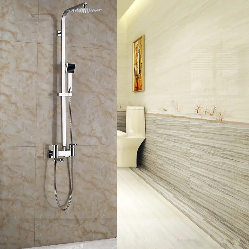 

Factory Direct Sale High Quality Shower Mixer Taps Chrome Finish 8" Head Shower Handheld ABS