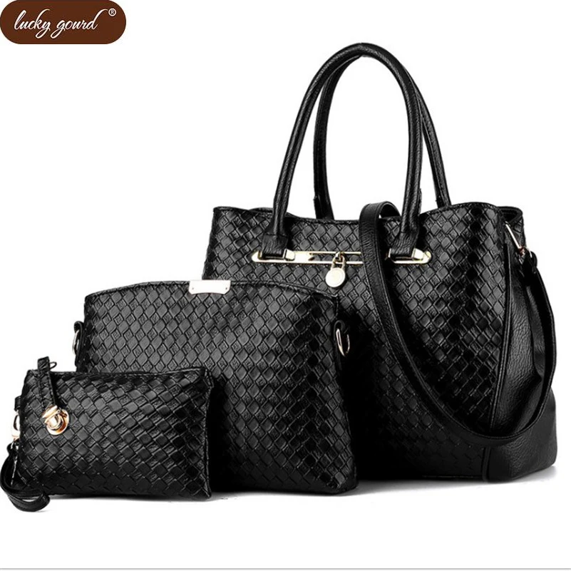 

OURCIAO Famous Brand Women Bag Top-Handle Bags 2019 Fashion Women Messenger Bags Handbag Set PU Leather Composite Bag D056
