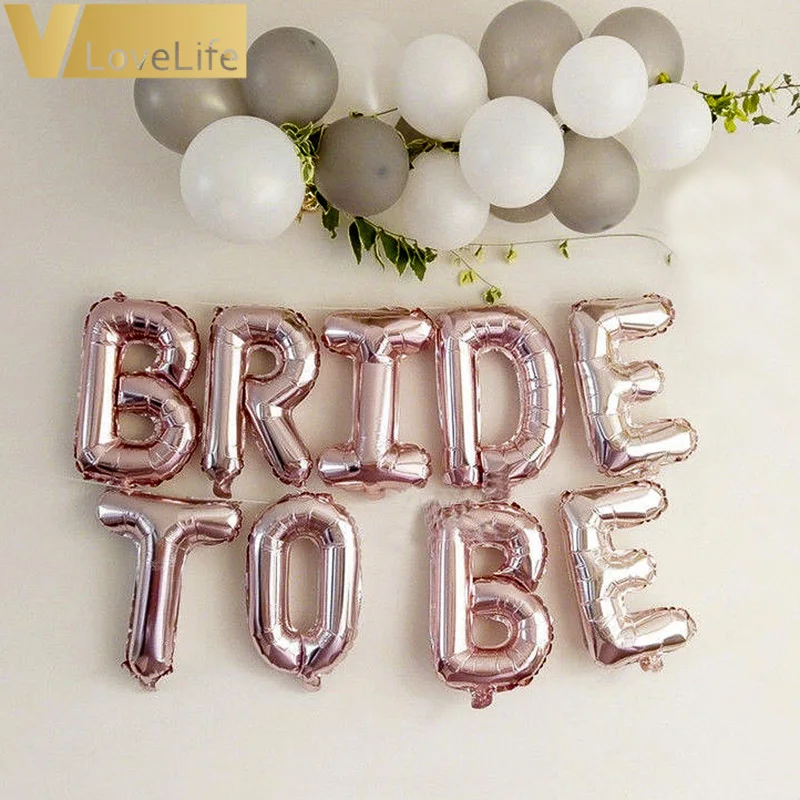 

Vlovelife 16inch Rose Gold Bride To Be Ballons Foil Letter Balloons Wedding Bachelorette Party Decorations Hen Party Accessories