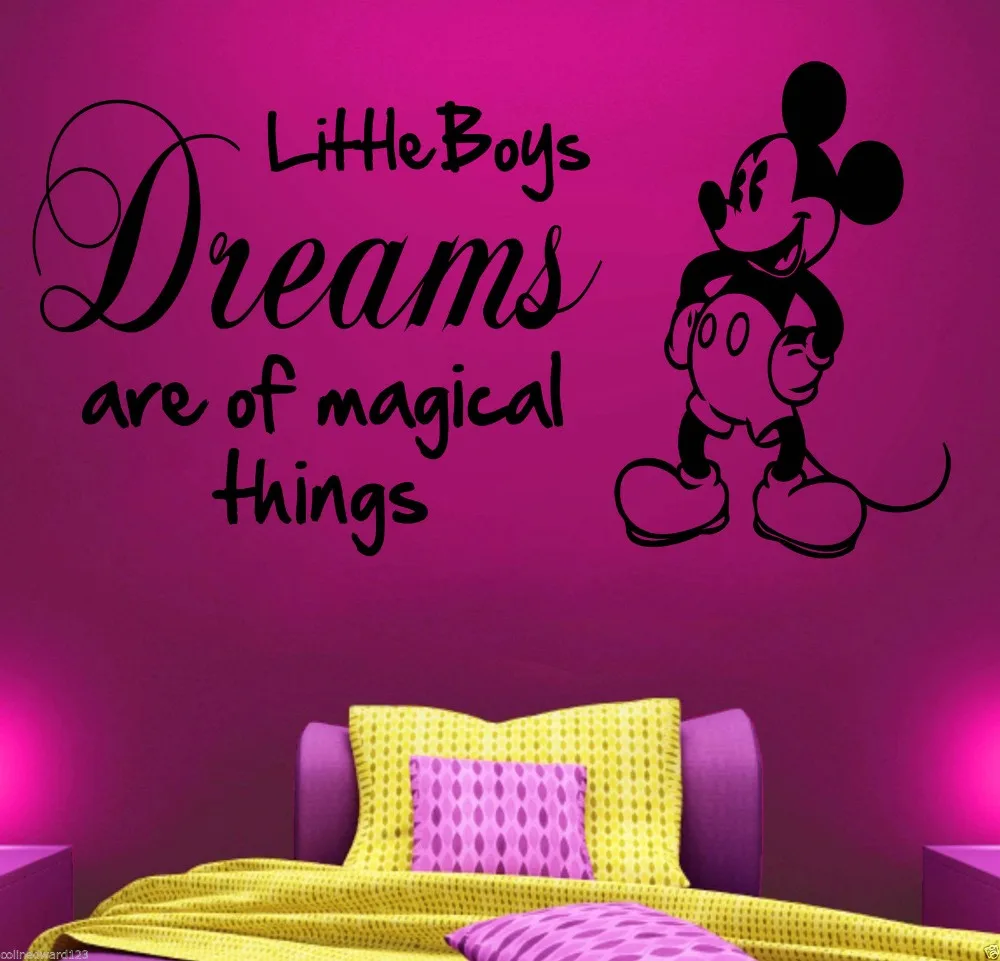 Mickey Mouse Wall Vinyl Art Sticker Kutipan Anak Laki Laki