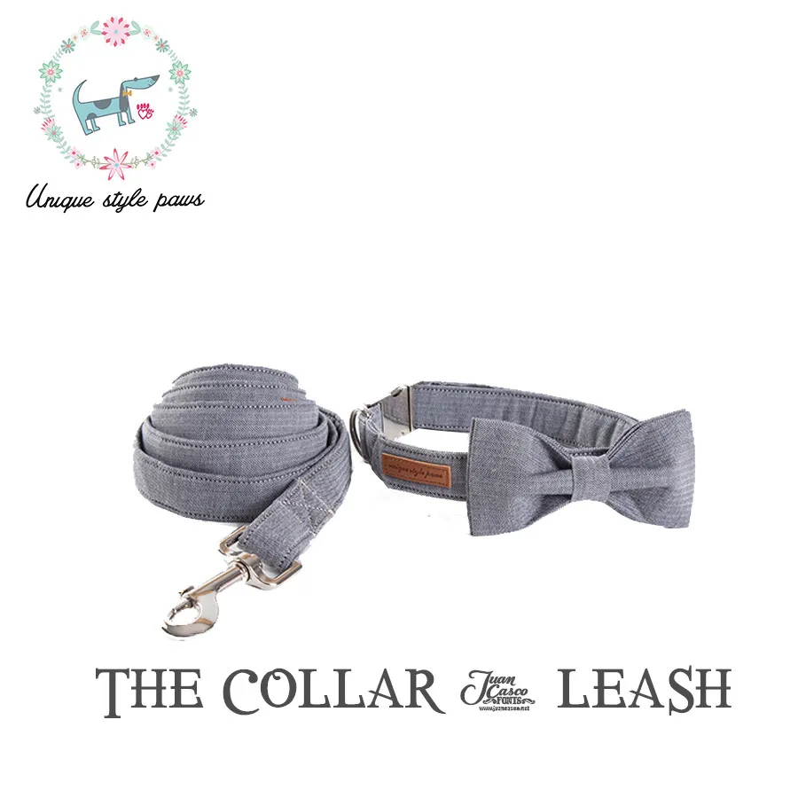 Креативный серый ошейник для собак с регулируемый галстук-бабочка ошейники для собак и кошек подарок аксессуар для домашних животных