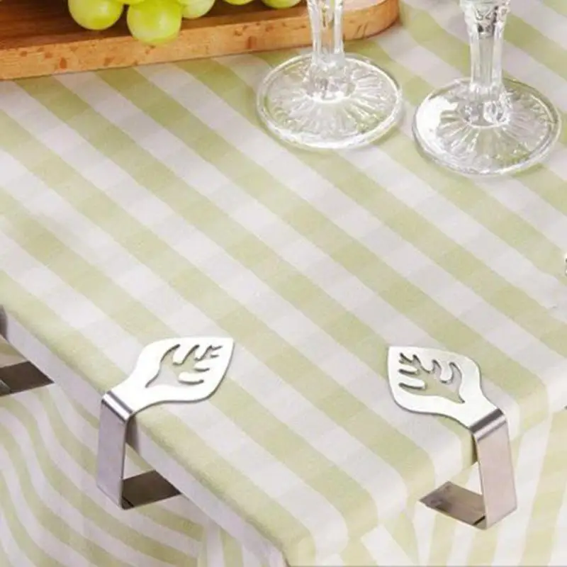 

4PCS/lot 430 Stainless steel Tablecloth Tables Useful Clips Holder Cloth Clamps Party Picnic Wedding Prom