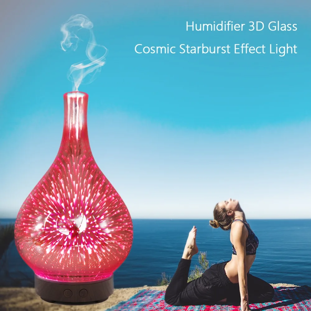 

US/EU/UK/AU Plug Electric Fragrance Essential Oil Ultrasonic 3D Glass Diffuser Aromatherapy Protecting Air Humidifier #298348