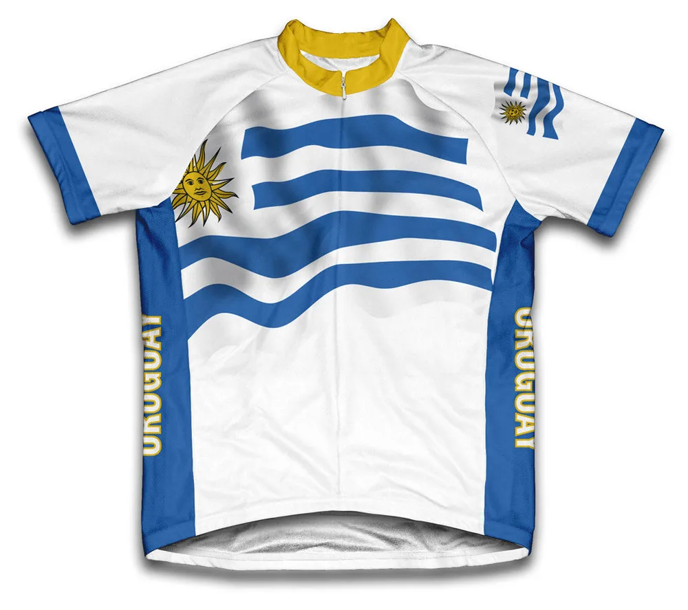 Флаг Уругвай Велоспорт Джерси велосипед короткий рукав спортивная одежда для велоспорта быстросохнущие гоночный велосипед одежда топы - Цвет: Uruguay Flag