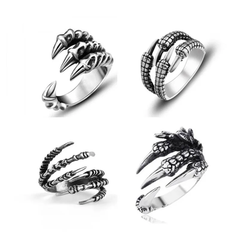 

Personality Cool Ring Man Opening Titanium Steel Eagle Claw Dragon Claw Ring Halloween Ring Rock Hip Hop Jewelry Friendship Gift