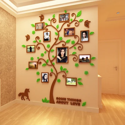 D style Стикер на стену 3D Хрустальная рамка дерево фото стена гостиная, спальня, офис вдохновляющие фотографии стикер на стену - Цвет: D style