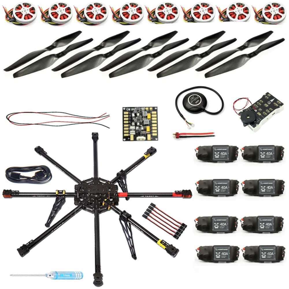 

DIY GPS Drone Carbon Fiber 8-axis Aircraft PX4 2.4.8 Flight Controller APM2.6 GPS 350KV Motor 40A ESC Radiolink AT9 F04765-A
