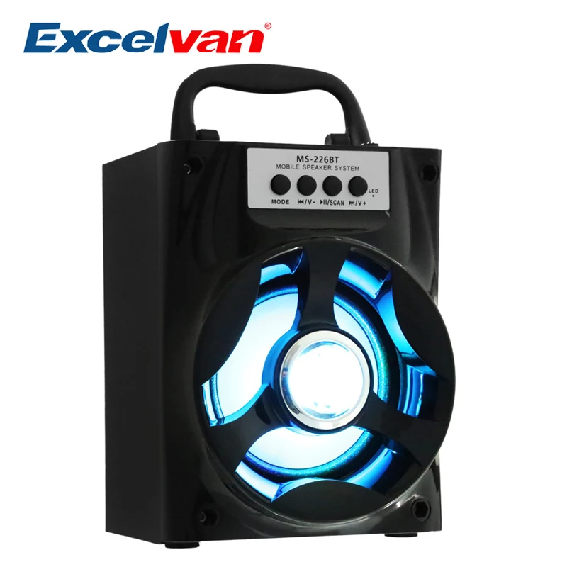 

Excelvan MS-226BT Portable Bluetooth Speaker LED Backlight Support TF Card Playing FM Radio Volume Control