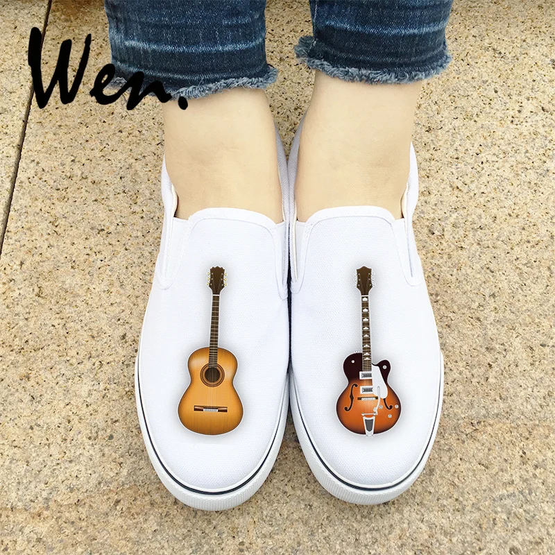 Shoes Preguiçosos On Instrumento Lona white Tênis Projeto Original Musical Plimsolls Pedal Slip Plataforma Men Mulheres Guitarra Top Wen Black De Das Do Low wtBxn4YqyC