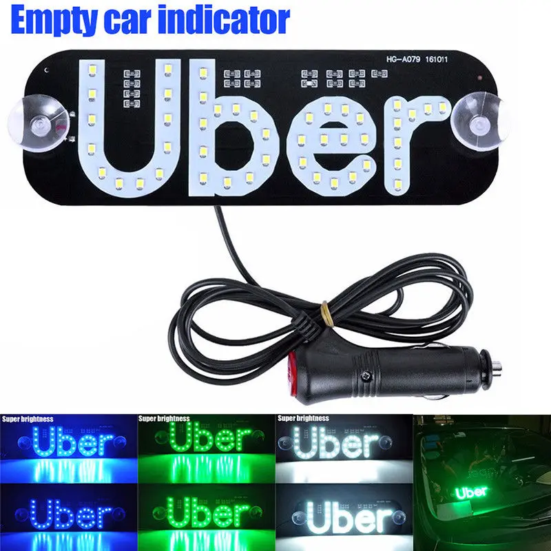 

Taxi Led Uber Sign Lyft Car Rideshare Panel Warning Light for Inside Window Logo Windshield Windscreen Cab Indicator Signal Lamp