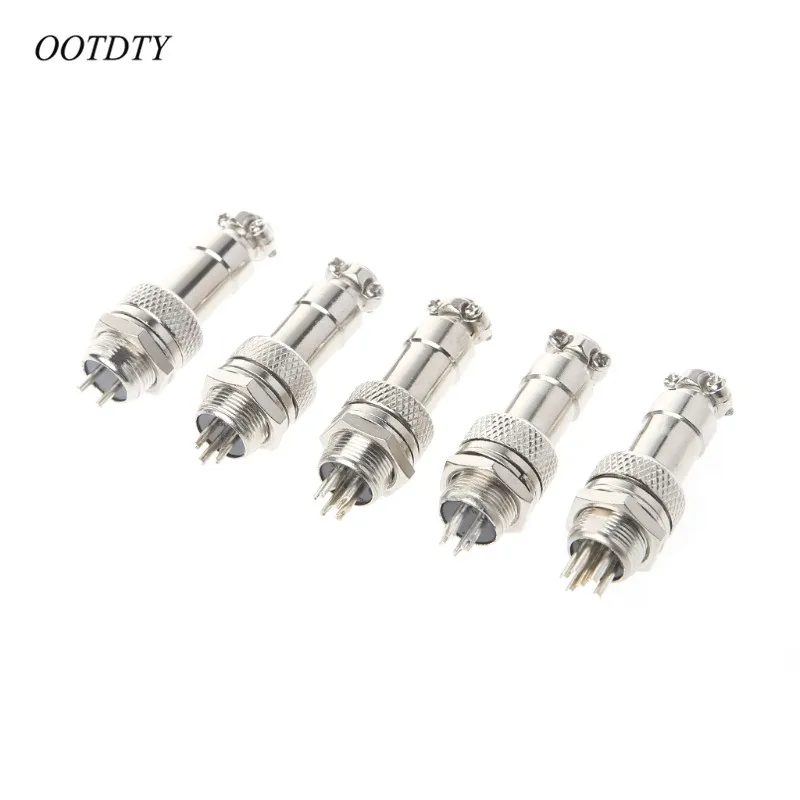 

OOTDTY Aviation Plug Male & Female Wire Panel Metal Connector 12mm 2/3/4/5/6 Pin GX12